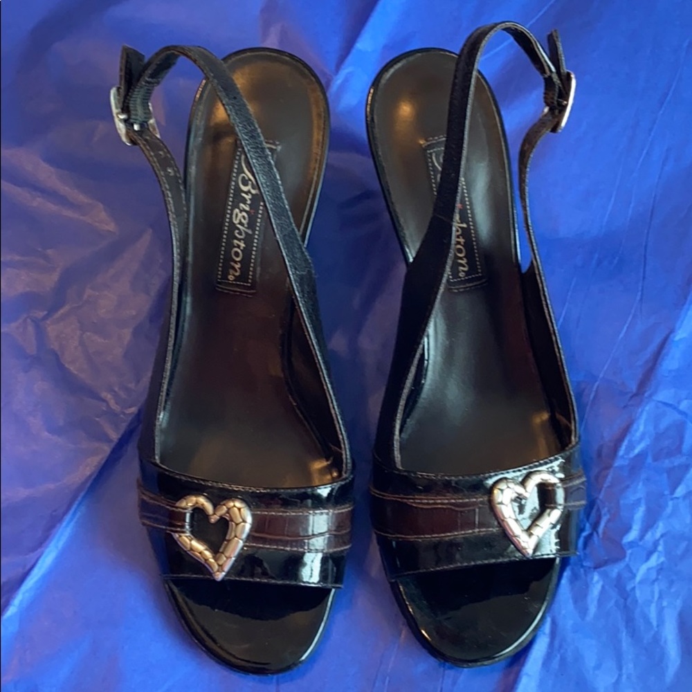 Brighton 2 tone black wedge shoes 7